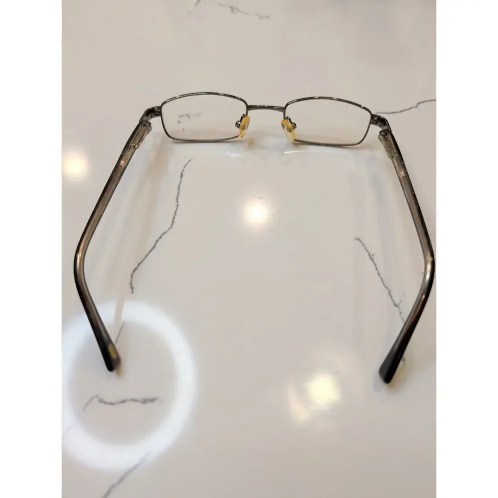 D’Amato Eyeglasses Frame Full Rim Rectangular Black Metal Optical Glasses Only